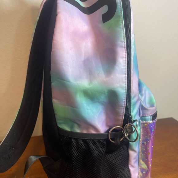 Justice Tie Dye Iridescent Holographic G Backpack Bookbag School Bag​​ - Picture 6 of 14